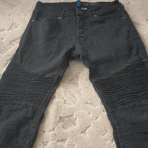 SKINN Men's Black Cargo Pants with Ribbed Knees